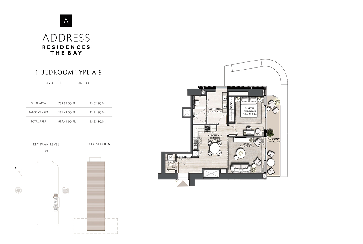 Address Residences The Bay Emaar Beach front floor plan